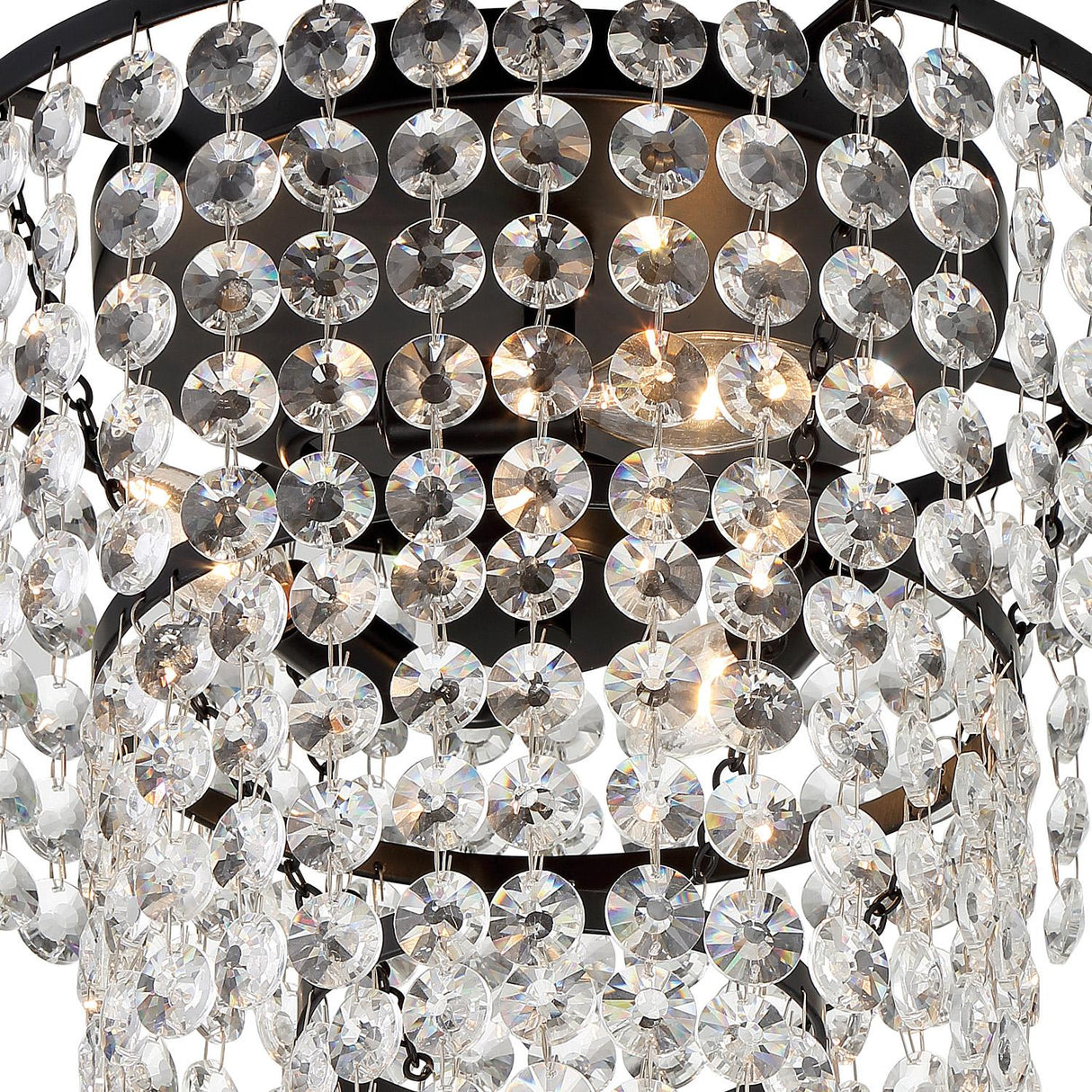 Crystorama Gabrielle 3 Light Matte Black Flush Mount