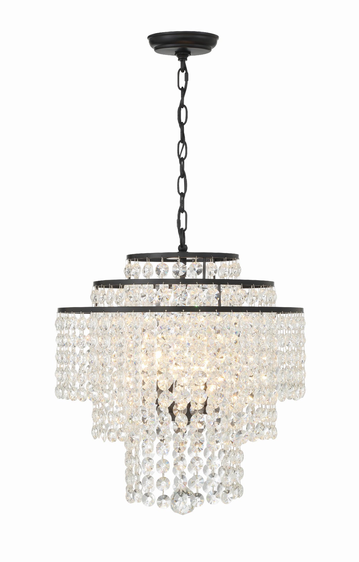 Crystorama Gabrielle 4 Light Matte Black Chandelier