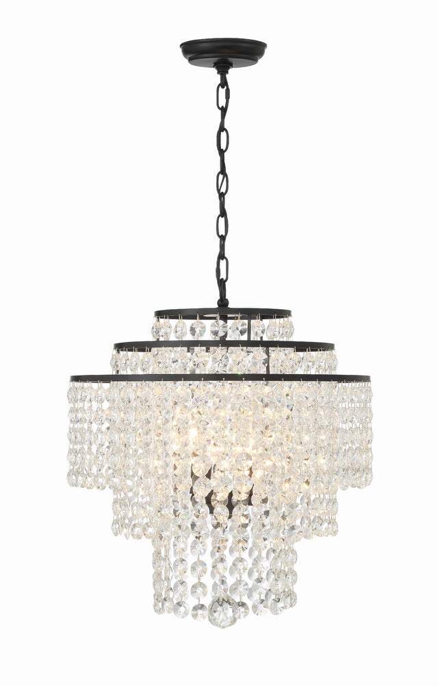 Crystorama Gabrielle 4 Light Matte Black Chandelier