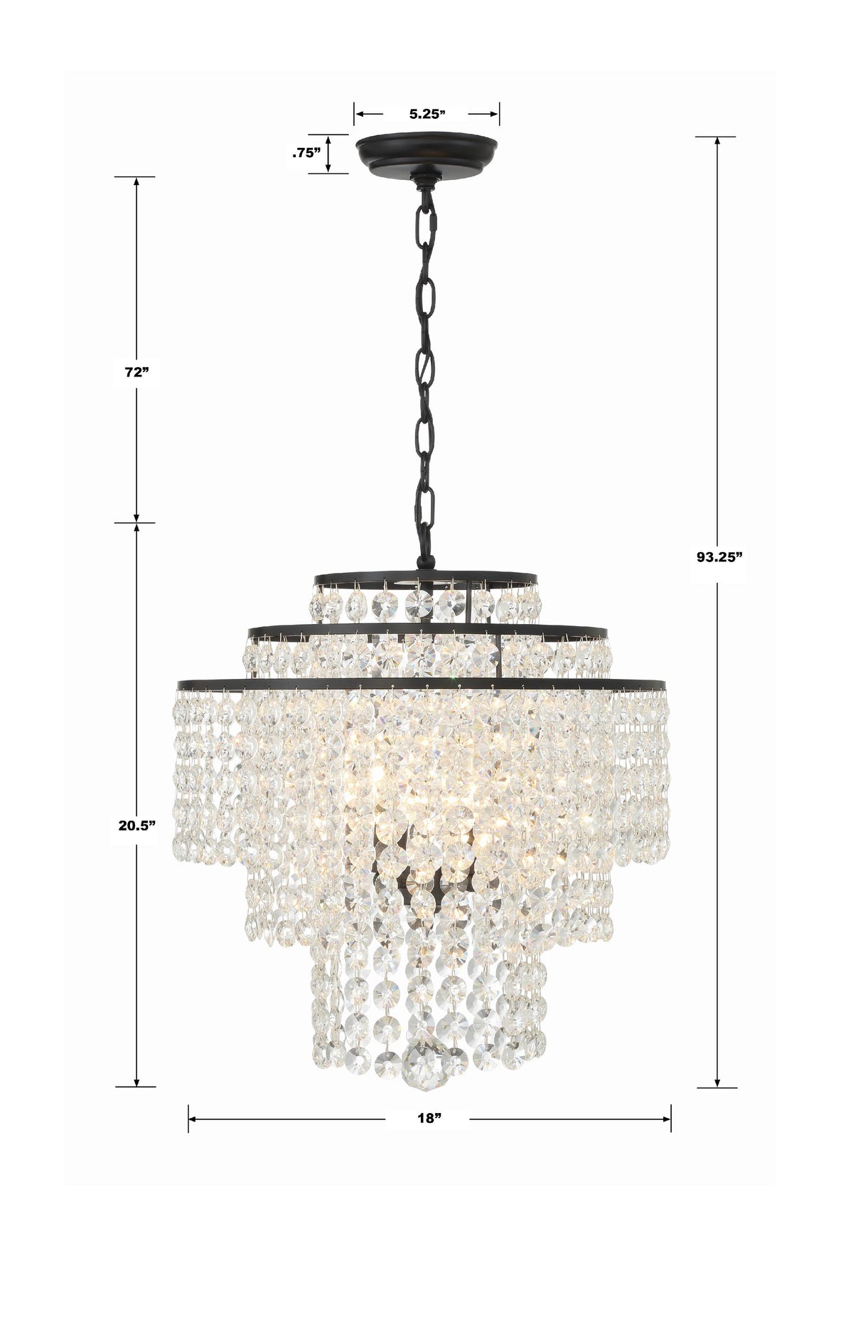 Crystorama Gabrielle 4 Light Matte Black Chandelier