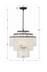 Crystorama Gabrielle 4 Light Matte Black Chandelier