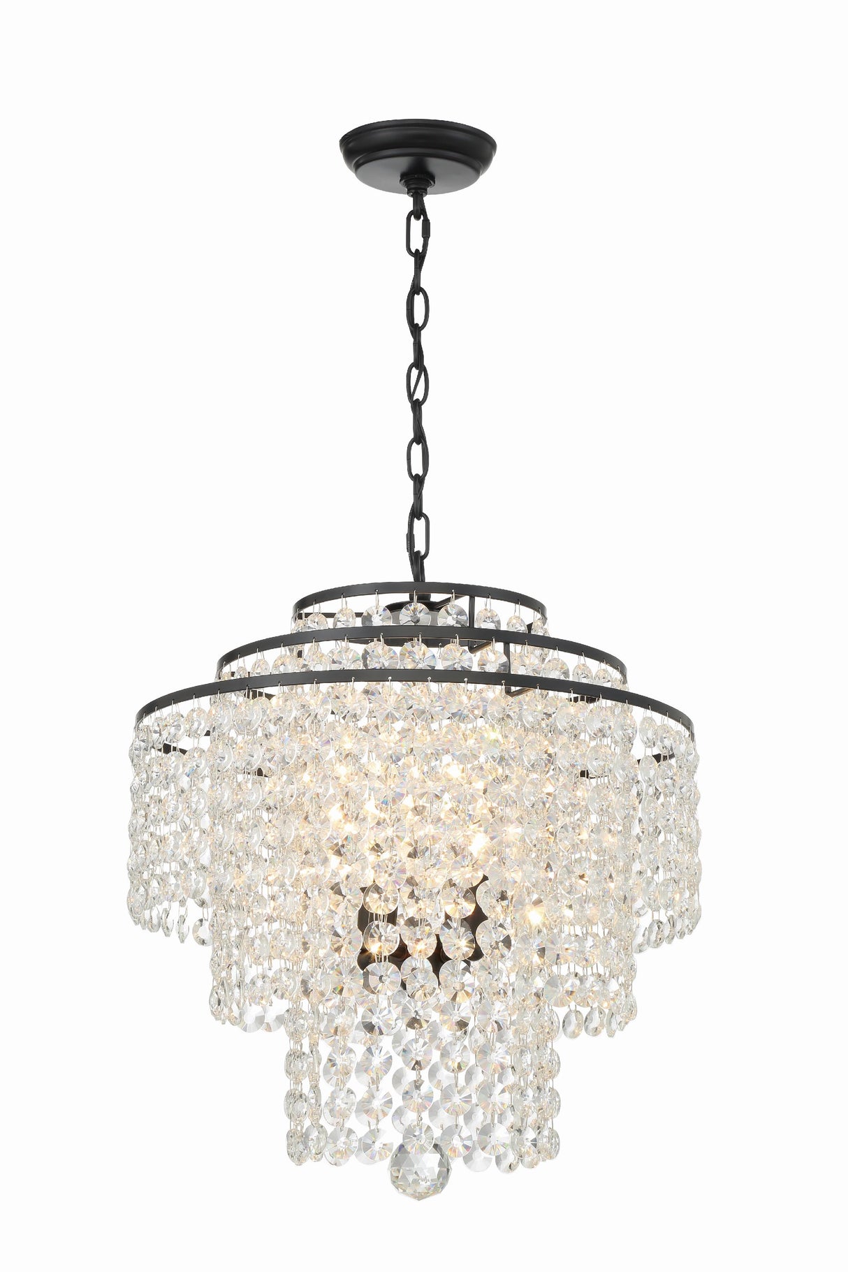 Crystorama Gabrielle 4 Light Matte Black Chandelier