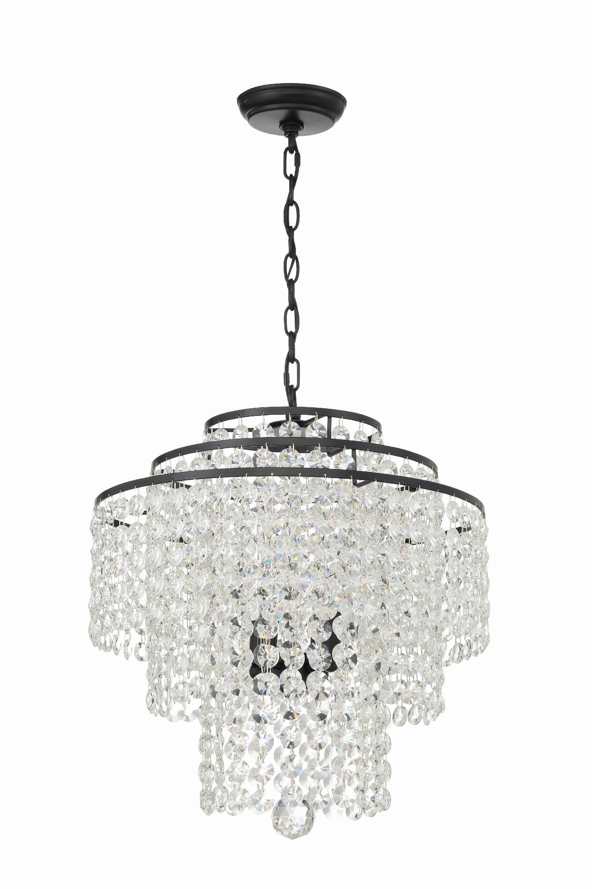 Crystorama Gabrielle 4 Light Matte Black Chandelier