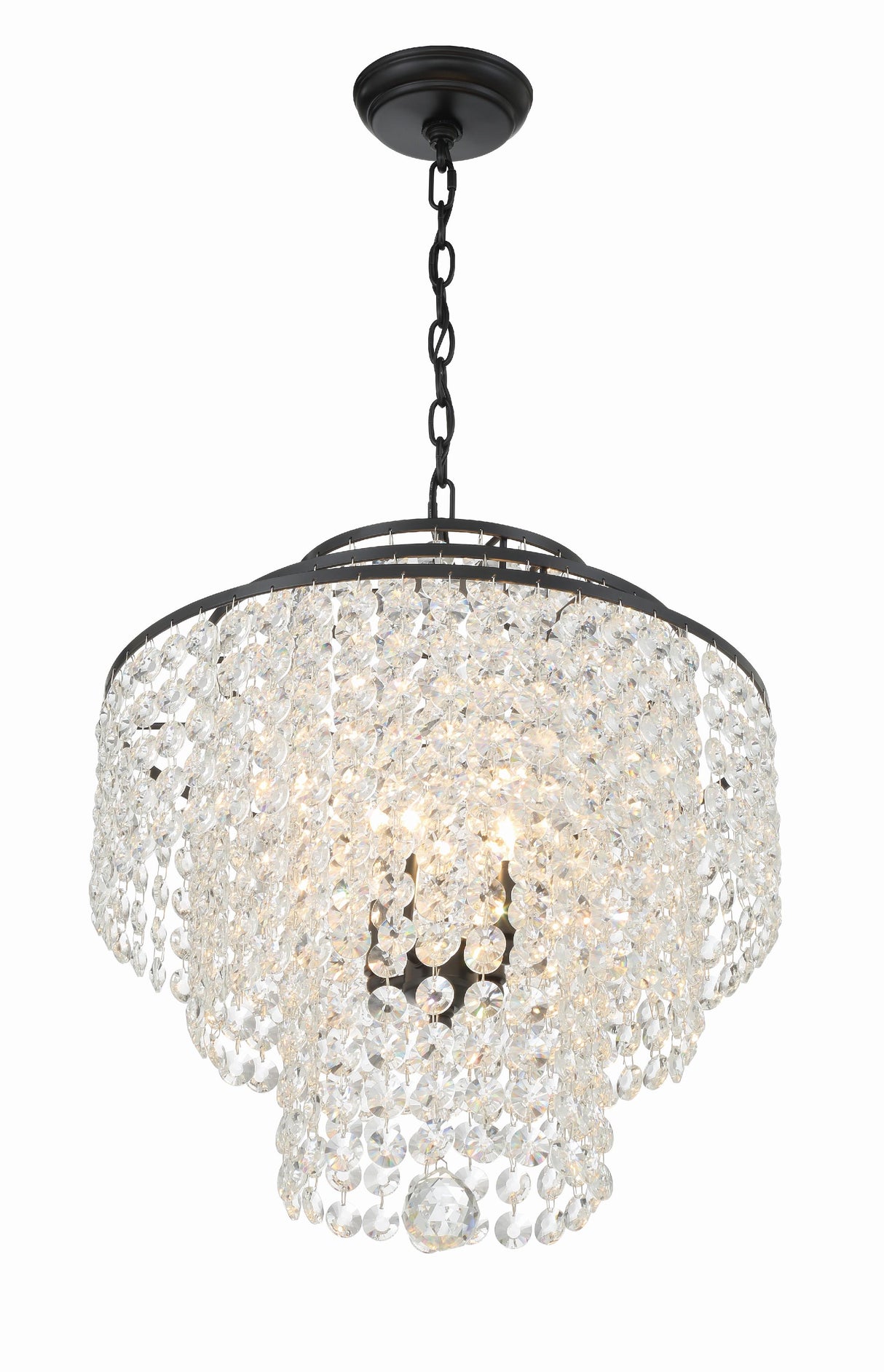 Crystorama Gabrielle 4 Light Matte Black Chandelier
