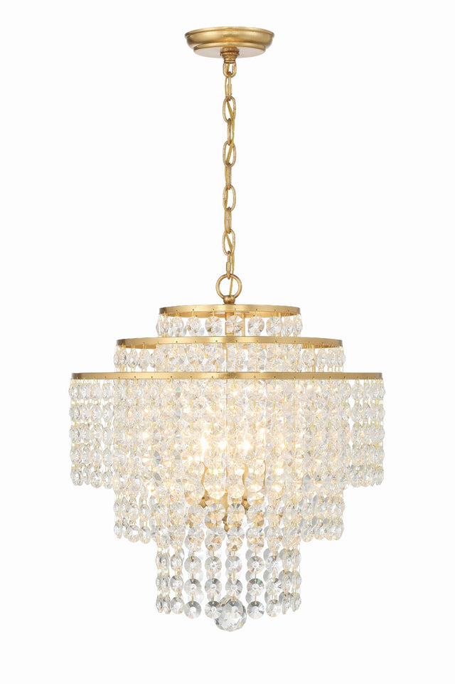 Crystorama Gabrielle 4 Light Antique Gold Chandelier