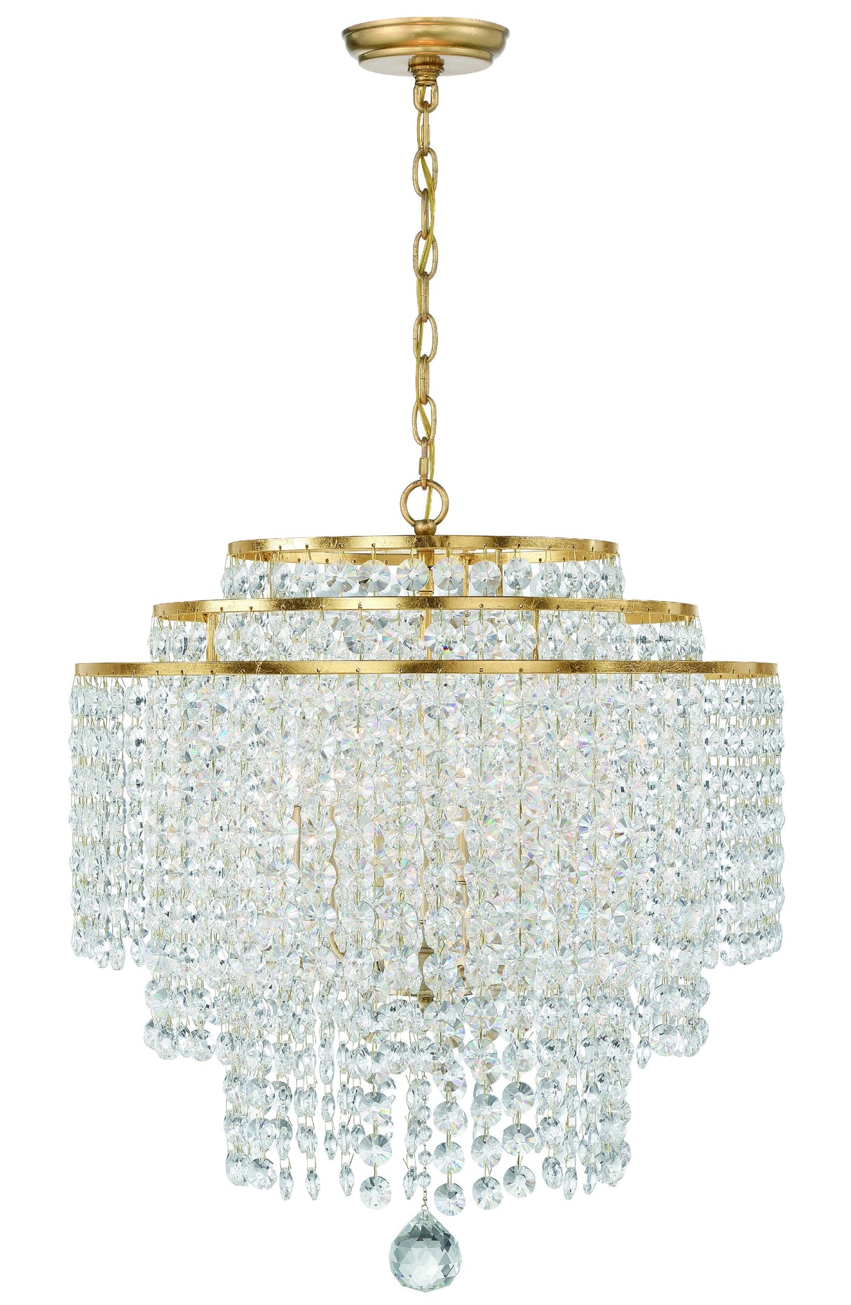 Crystorama Gabrielle 6 Light Antique Gold Chandelier