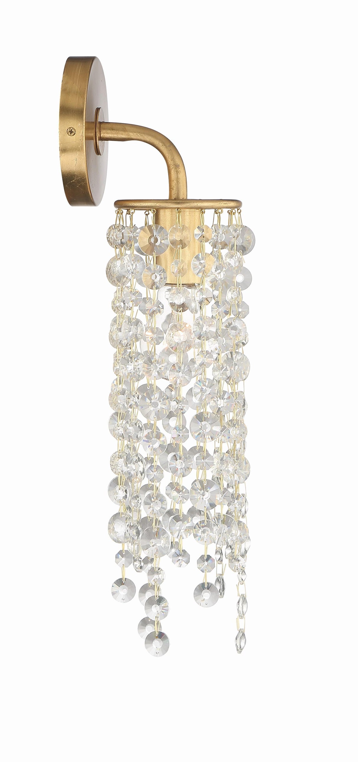 Crystorama Gabrielle 1 Light Antique Gold Sconce