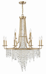 Crystorama Gabrielle 12 Light Antique Gold Chandelier