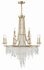 Crystorama Gabrielle 12 Light Antique Gold Chandelier