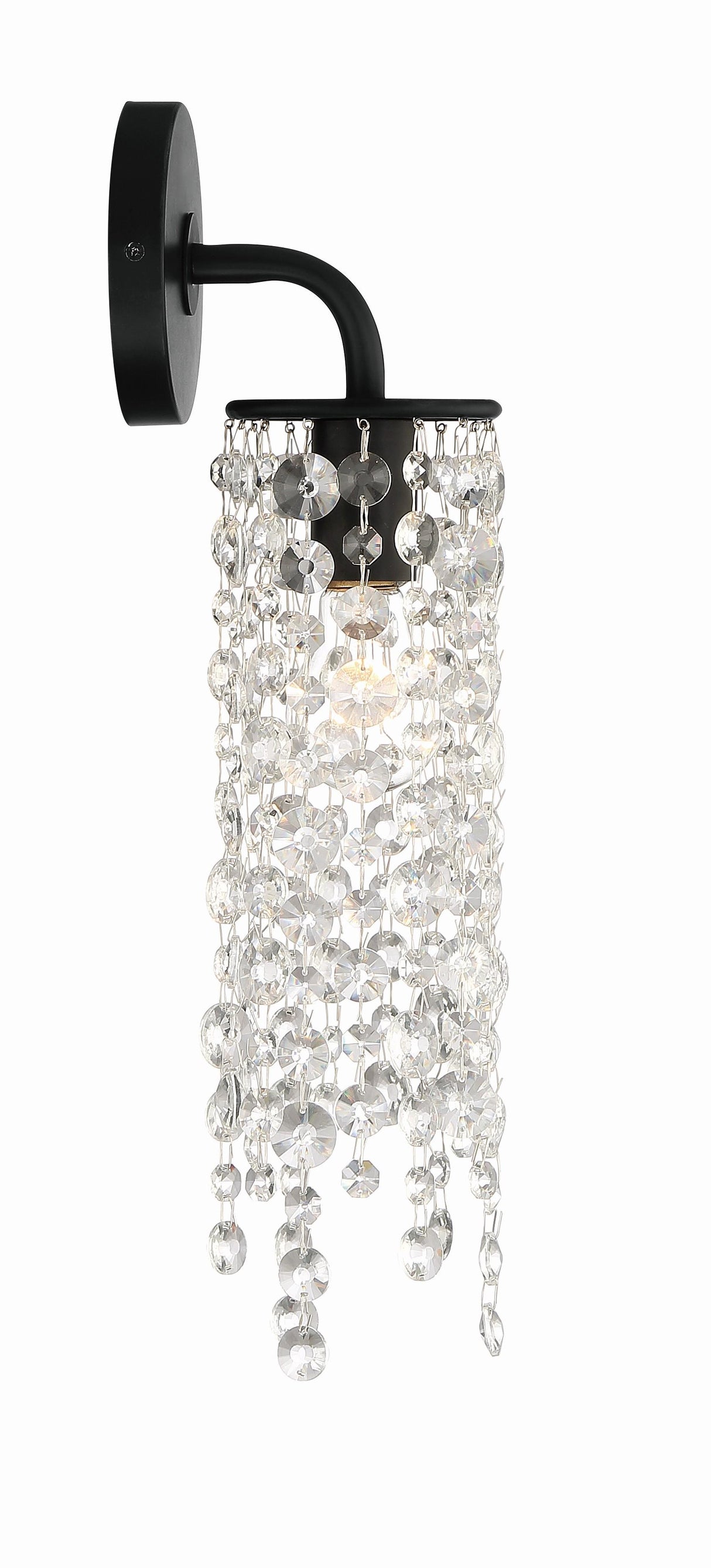 Crystorama Gabrielle 1 Light Matte Black Sconce