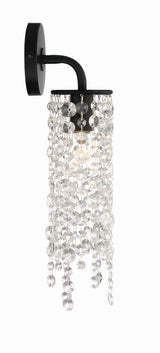 Crystorama Gabrielle 1 Light Matte Black Sconce