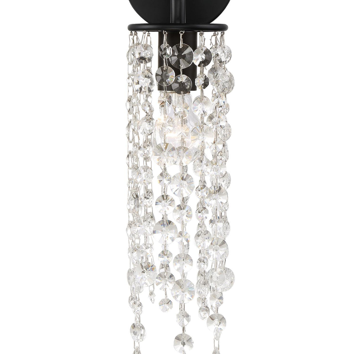 Crystorama Gabrielle 1 Light Matte Black Sconce