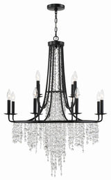Crystorama Gabrielle 12 Light Matte Black Chandelier