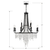 Crystorama Gabrielle 12 Light Matte Black Chandelier