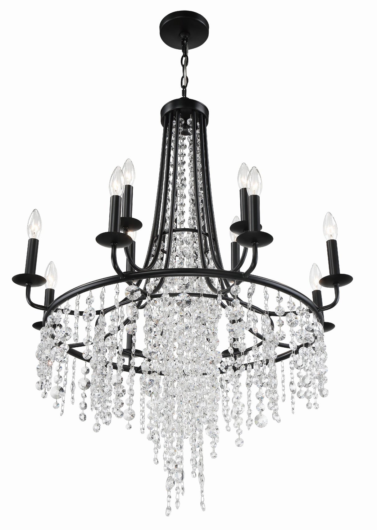 Crystorama Gabrielle 12 Light Matte Black Chandelier