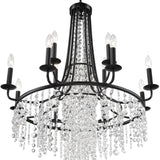 Crystorama Gabrielle 12 Light Matte Black Chandelier
