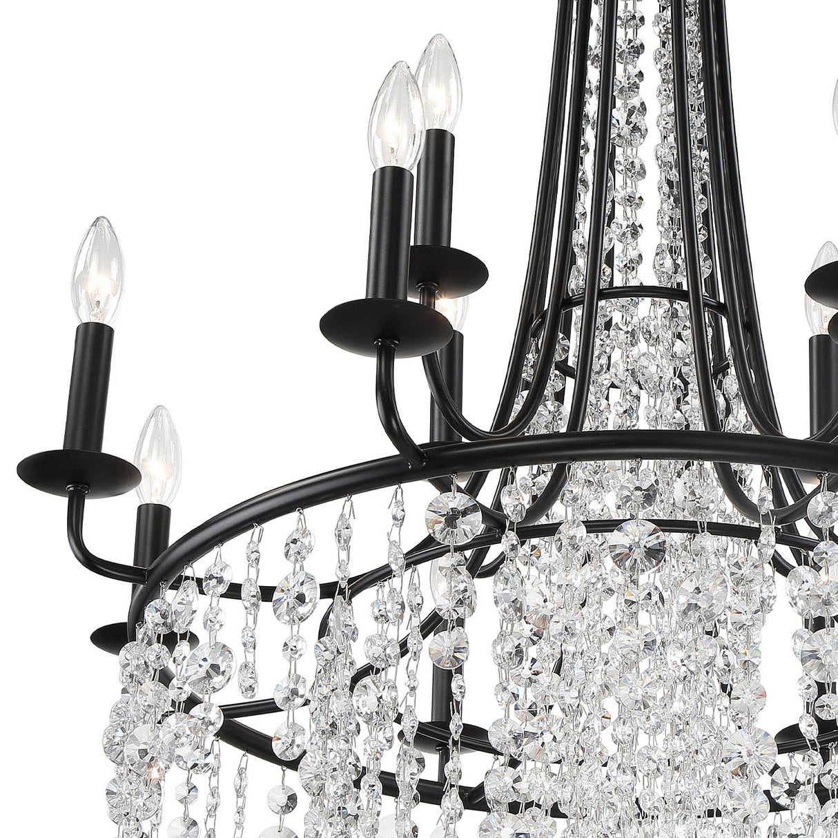 Crystorama Gabrielle 12 Light Matte Black Chandelier