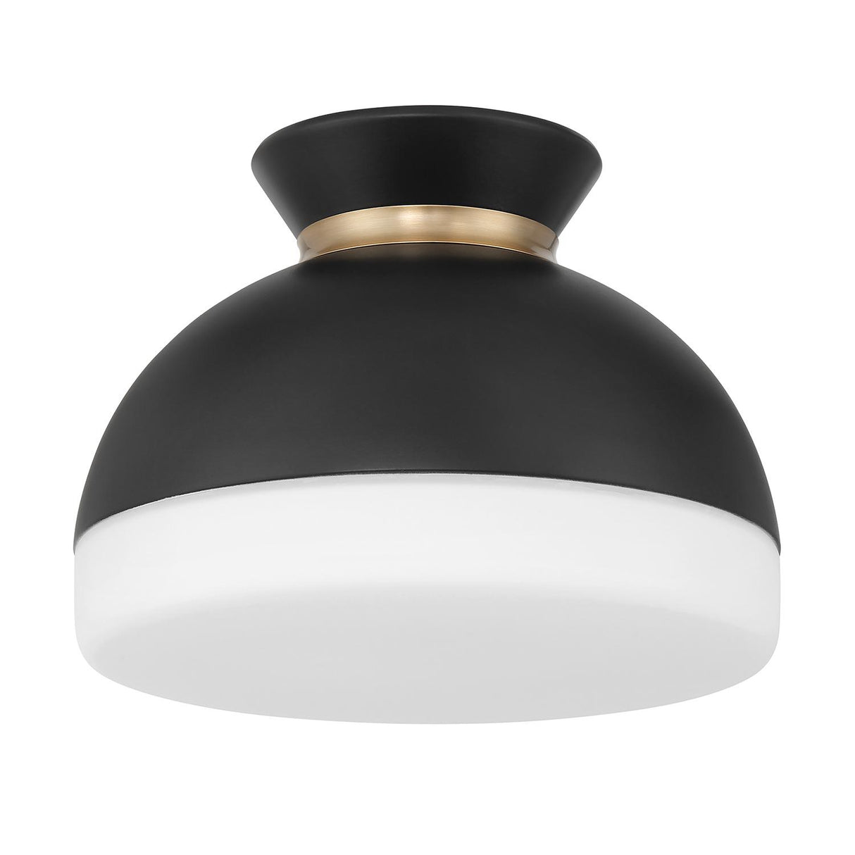 Crystorama Brian Patrick Flynn Gidget 1 Light Matte Black + Vibrant Gold Flush Mount