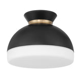 Crystorama Brian Patrick Flynn Gidget 1 Light Matte Black + Vibrant Gold Flush Mount
