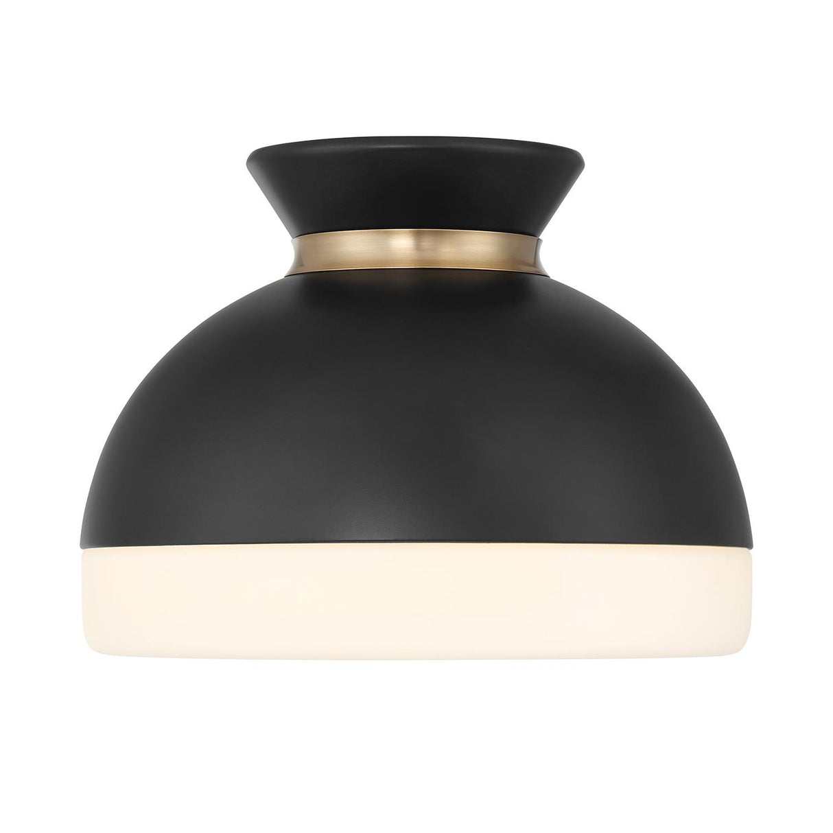 Crystorama Brian Patrick Flynn Gidget 1 Light Matte Black + Vibrant Gold Flush Mount