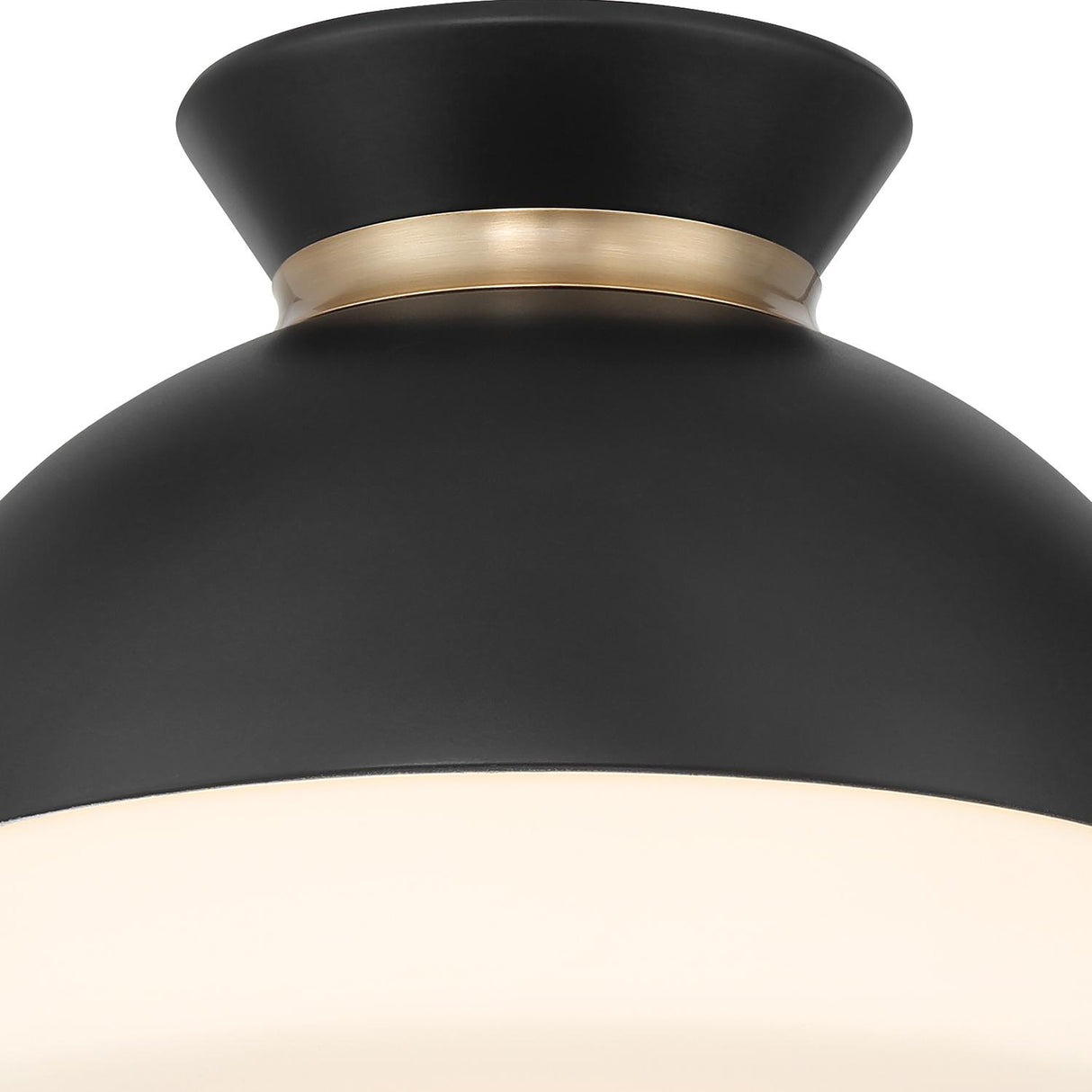 Crystorama Brian Patrick Flynn Gidget 1 Light Matte Black + Vibrant Gold Flush Mount