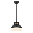 Crystorama Brian Patrick Flynn Gidget 1 Light Matte Black + Vibrant Gold Mini Pendant