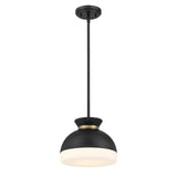 Crystorama Brian Patrick Flynn Gidget 1 Light Matte Black + Vibrant Gold Mini Pendant