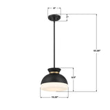 Crystorama Brian Patrick Flynn Gidget 1 Light Matte Black + Vibrant Gold Mini Pendant