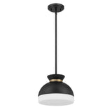 Crystorama Brian Patrick Flynn Gidget 1 Light Matte Black + Vibrant Gold Mini Pendant