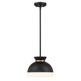 Crystorama Brian Patrick Flynn Gidget 1 Light Matte Black + Vibrant Gold Mini Pendant