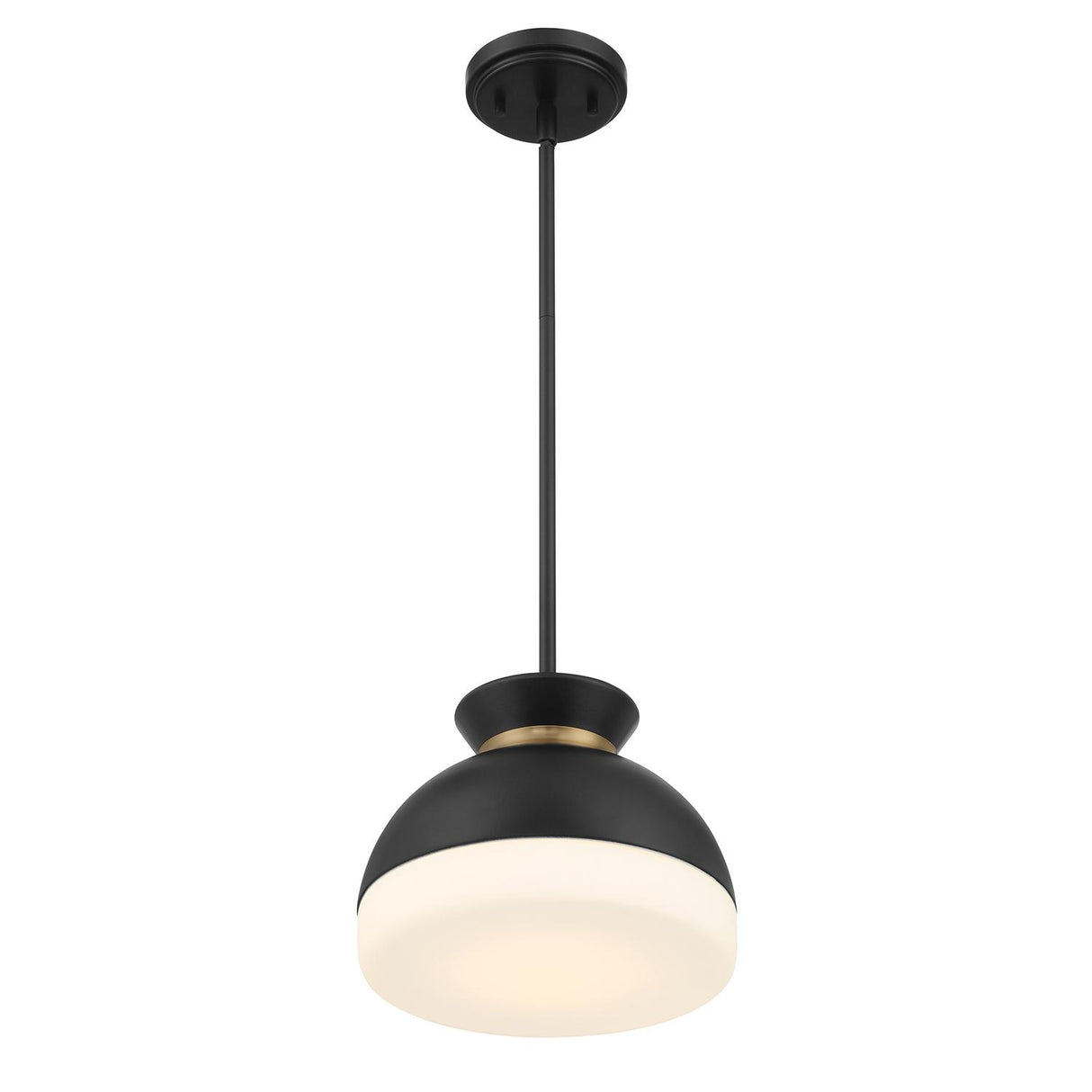 Crystorama Brian Patrick Flynn Gidget 1 Light Matte Black + Vibrant Gold Mini Pendant