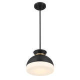 Crystorama Brian Patrick Flynn Gidget 1 Light Matte Black + Vibrant Gold Mini Pendant