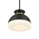 Crystorama Brian Patrick Flynn Gidget 1 Light Matte Black + Vibrant Gold Mini Pendant