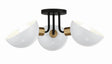 Crystorama Gigi 3 Light Black + Aged Brass Semi Flush Mount