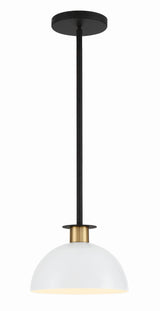 Crystorama Gigi 1 Light Black + Aged Brass Mini Pendant