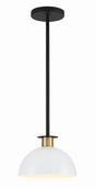 Crystorama Gigi 1 Light Black + Aged Brass Mini Pendant