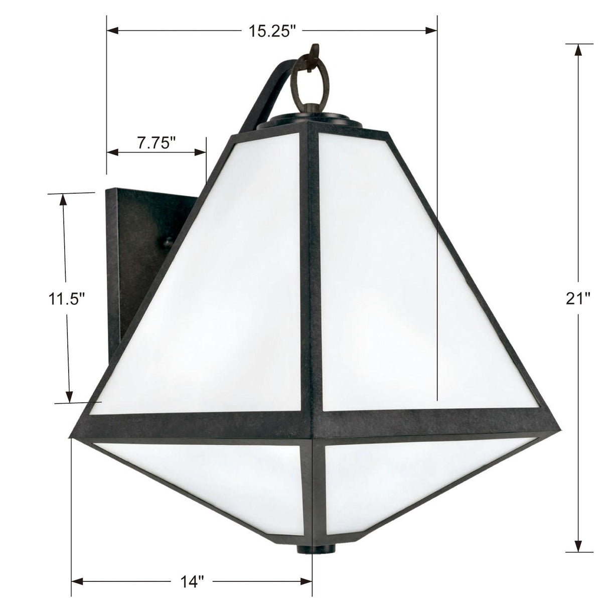 Crystorama Brian Patrick Flynn Glacier 3 Light Black Charcoal Outdoor Sconce