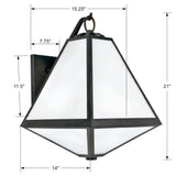 Crystorama Brian Patrick Flynn Glacier 3 Light Black Charcoal Outdoor Sconce