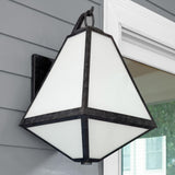 Crystorama Brian Patrick Flynn Glacier 3 Light Black Charcoal Outdoor Sconce