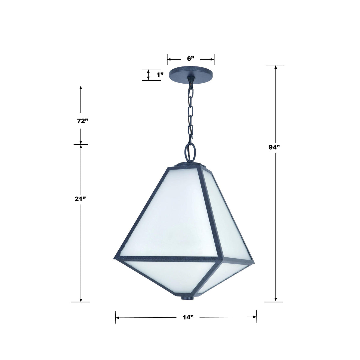 Crystorama Brian Patrick Flynn Glacier 3 Light Black Charcoal Outdoor Pendant