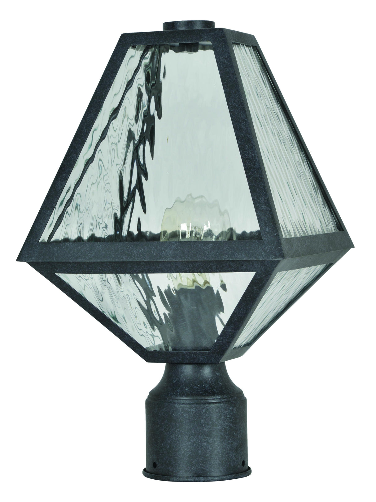 Crystorama Brian Patrick Flynn Glacier 1 Light Black Charcoal Small Outdoor Post