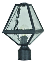 Crystorama Brian Patrick Flynn Glacier 1 Light Black Charcoal Small Outdoor Post