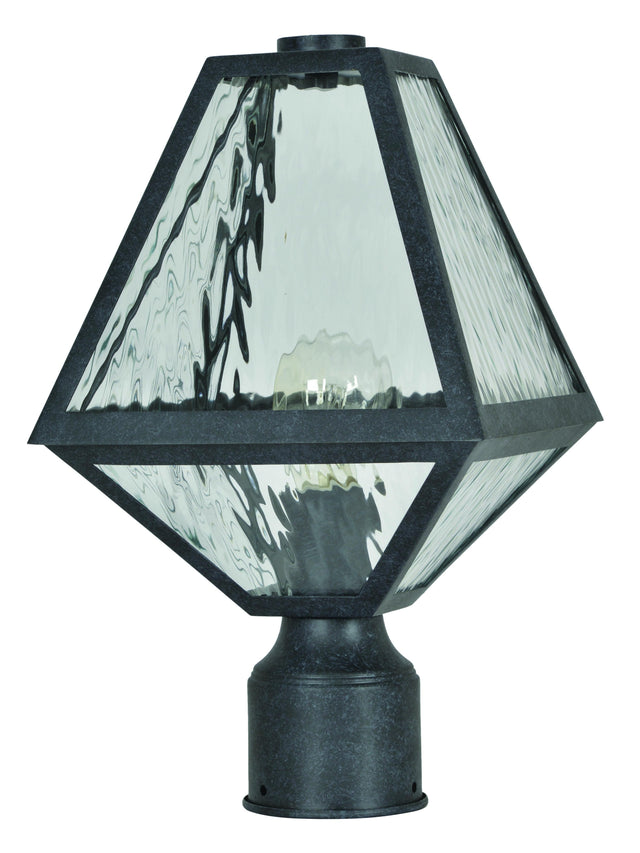 Crystorama Brian Patrick Flynn Glacier 1 Light Black Charcoal Small Outdoor Post