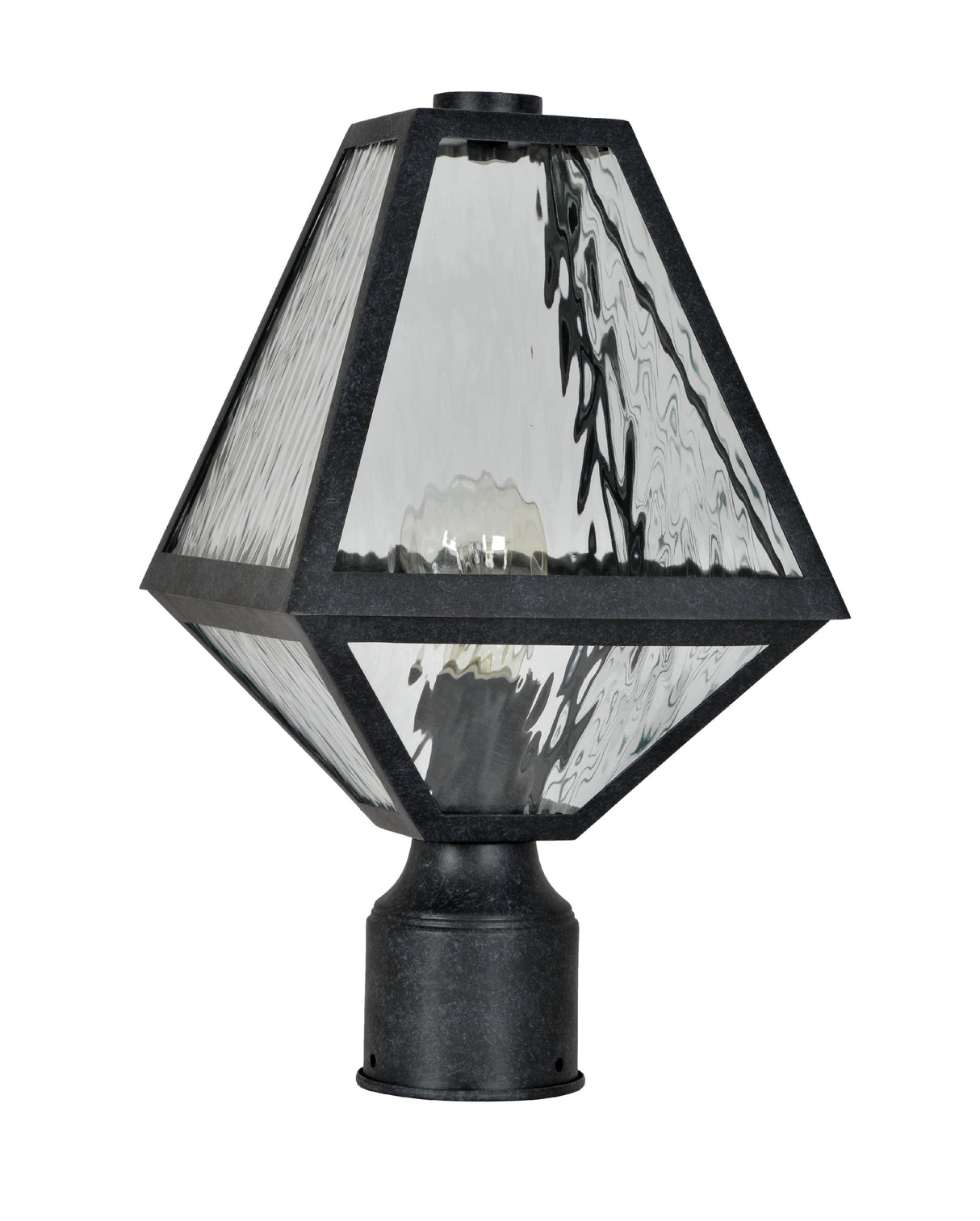 Crystorama Brian Patrick Flynn Glacier 1 Light Black Charcoal Small Outdoor Post