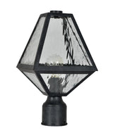 Crystorama Brian Patrick Flynn Glacier 1 Light Black Charcoal Small Outdoor Post