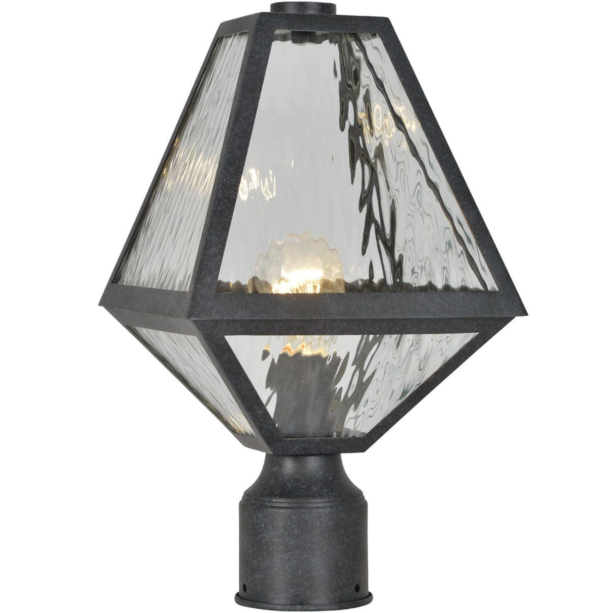 Crystorama Brian Patrick Flynn Glacier 1 Light Black Charcoal Small Outdoor Post