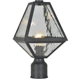 Crystorama Brian Patrick Flynn Glacier 1 Light Black Charcoal Small Outdoor Post