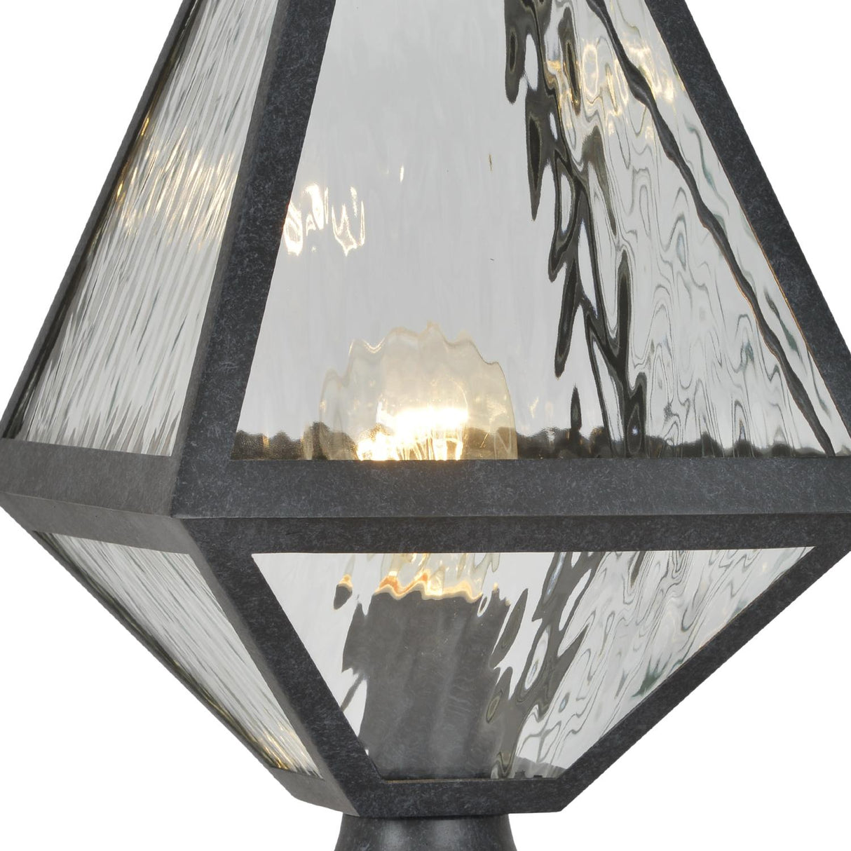 Crystorama Brian Patrick Flynn Glacier 1 Light Black Charcoal Small Outdoor Post