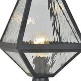 Crystorama Brian Patrick Flynn Glacier 1 Light Black Charcoal Small Outdoor Post