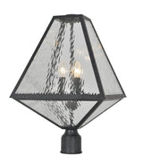 Crystorama Brian Patrick Flynn Glacier 3 Light Black Charcoal Large Outdoor Post